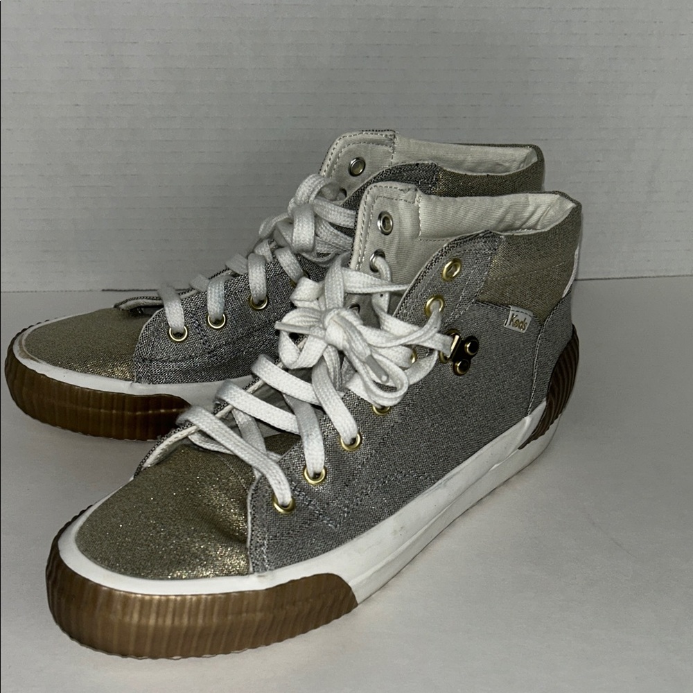 Keds Glittery Silver and White Sneakers